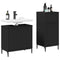 vidaXL Bathroom Furniture Set with Shelf 2 pcs Black 39.5 x 36 x 88 cm