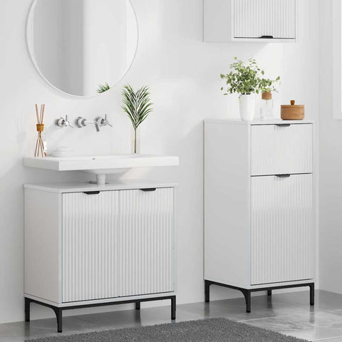 vidaXL Bathroom Furniture Set 2 pcs High gloss white 39.5 x 36 x 88 cm