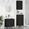 vidaXL Bathroom Furniture Set with Shelf 3 pcs Black 39.5 x 36 x 88 cm