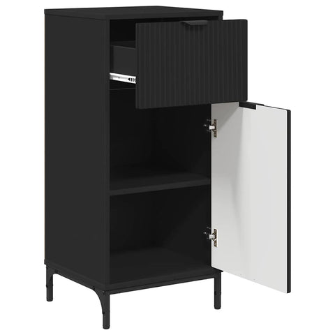 vidaXL Bathroom Furniture Set with Shelf 3 pcs Black 39.5 x 36 x 88 cm