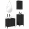 vidaXL Bathroom Furniture Set with Shelf 3 pcs Black 39.5 x 36 x 88 cm