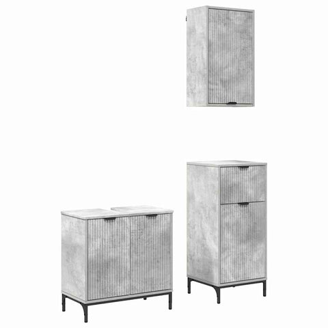 vidaXL Bathroom Furniture Set 3 pcs Concrete grey 39.5 x 36 x 88 cm