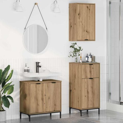 vidaXL Bathroom Furniture Set 3 pcs Artisan oak 39.5 x 36 x 88 cm