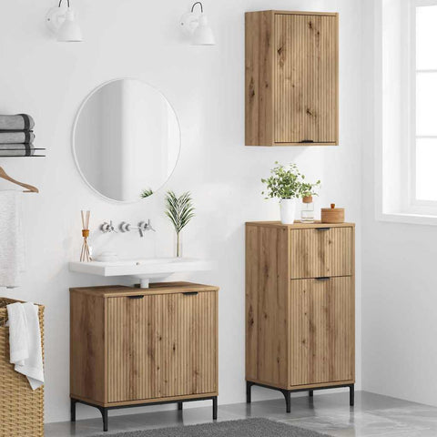 vidaXL Bathroom Furniture Set 3 pcs Artisan oak 39.5 x 36 x 88 cm