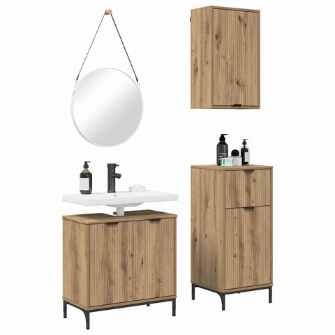 vidaXL Bathroom Furniture Set 3 pcs Artisan oak 39.5 x 36 x 88 cm
