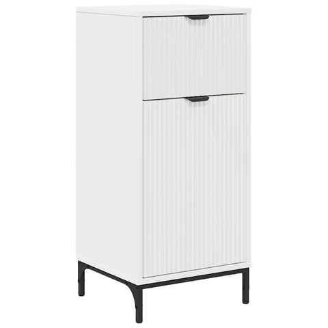 vidaXL Bathroom Furniture Set with Drawer White Engineered wood, Metal