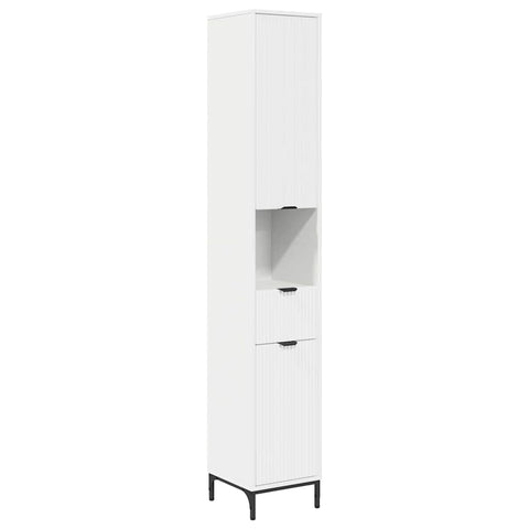 vidaXL Bathroom Furniture Set with Drawer White Engineered wood, Metal