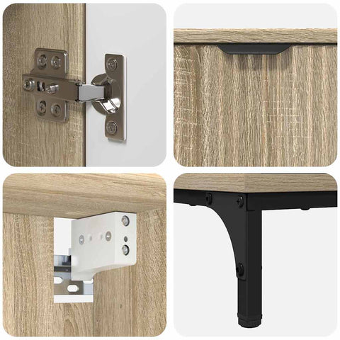 vidaXL Bathroom Furniture Set Sonoma Oak Engineered wood, Metal