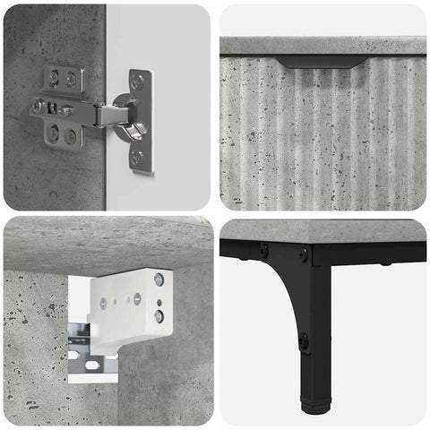 vidaXL Bathroom Furniture Set Concrete Grey Engineered wood, Metal
