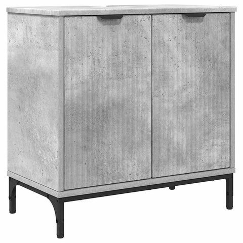 vidaXL Bathroom Furniture Set Concrete Grey Engineered wood, Metal