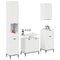 vidaXL Bathroom Furniture Set High Gloss White Engineered wood, Metal