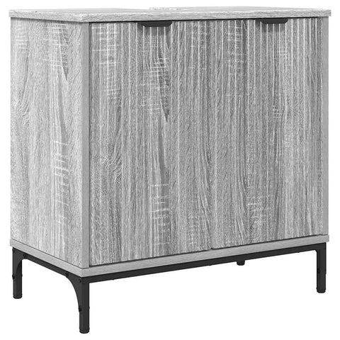 vidaXL Bathroom Furniture Set Grey Sonoma Engineered wood, Metal