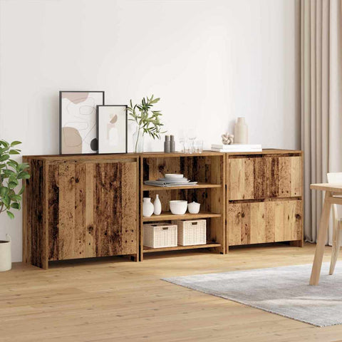 vidaXL Sideboards 3 pcs Old wood 70 x 41 x 75 cm Engineered wood