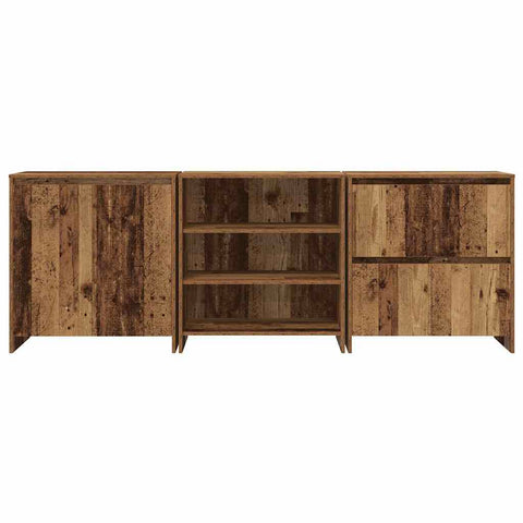 vidaXL Sideboards 3 pcs Old wood 70 x 41 x 75 cm Engineered wood