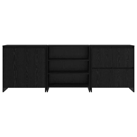 vidaXL Sideboard 3 pcs Black oak 70 x 41 x 75 cm Engineered wood
