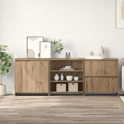 vidaXL Sideboards 3 pcs Artisan oak 70 x 41 x 75 cm Engineered wood
