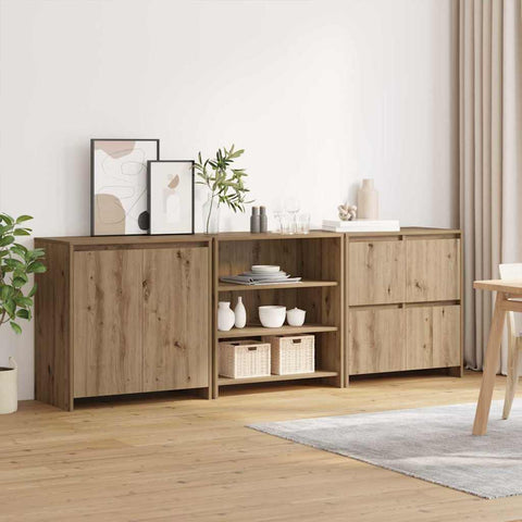 vidaXL Sideboards 3 pcs Artisan oak 70 x 41 x 75 cm Engineered wood