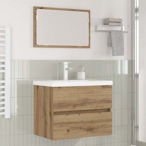 vidaXL Bathroom Furniture Set 3 pcs Black oak 60 x 38.5 x 45 cm