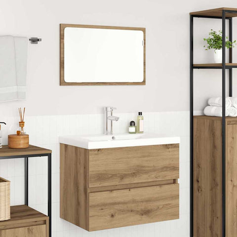 vidaXL Bathroom Furniture Set 3 pcs Black oak 60 x 38.5 x 45 cm