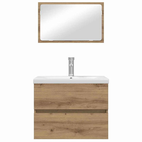 vidaXL Bathroom Furniture Set 3 pcs Black oak 60 x 38.5 x 45 cm