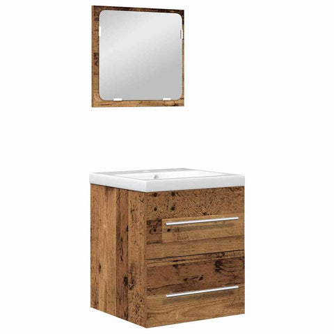 vidaXL Bathroom Furniture Set 2 pcs Old wood 41 x 38.5 x 48 cm