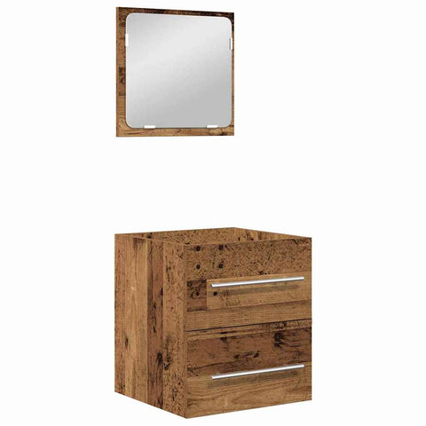 vidaXL Bathroom Furniture Set 2 pcs Old wood 41 x 38.5 x 48 cm