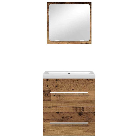 vidaXL Bathroom Furniture Set 2 pcs Old wood 41 x 38.5 x 48 cm