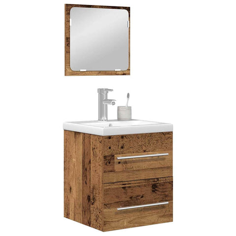 vidaXL Bathroom Furniture Set 2 pcs Old wood 41 x 38.5 x 48 cm