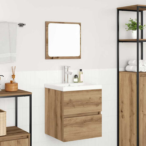 vidaXL Bathroom Furniture Set 3 pcs Black oak and White Standard