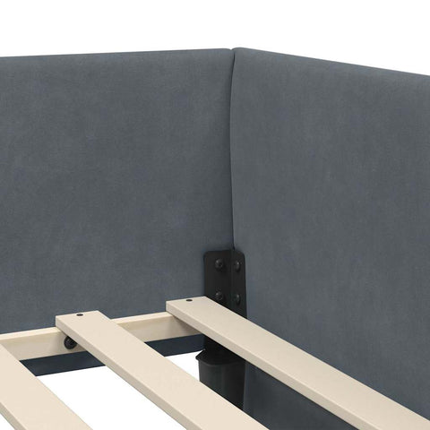 vidaXL Corner Bed Frame Other with Headboard Dark grey 90 x 200 cm
