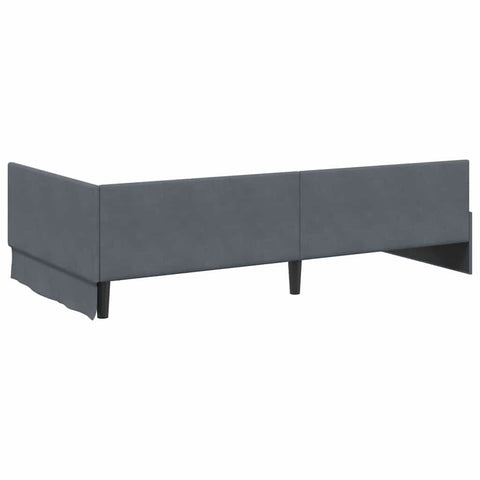 vidaXL Corner Bed Frame Other with Headboard Dark grey 90 x 200 cm