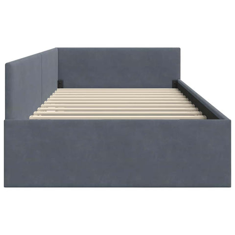 vidaXL Corner Bed Frame Other with Headboard Dark grey 90 x 200 cm