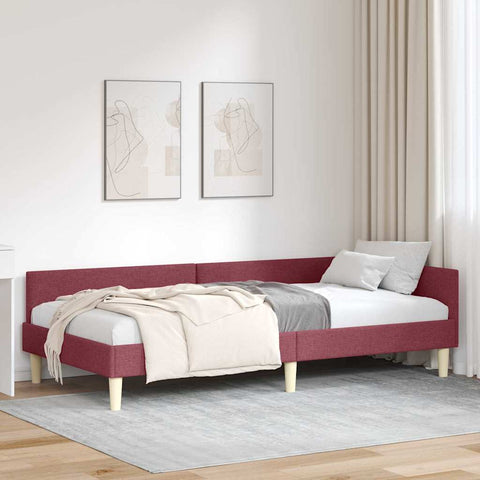 vidaXL Corner Bed Frame Other with Headboard Wine red 80 x 200 cm