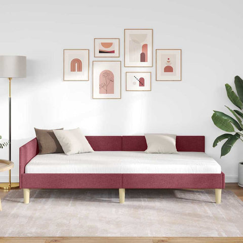 vidaXL Corner Bed Frame Other with Headboard Wine red 80 x 200 cm