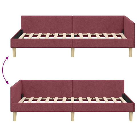 vidaXL Corner Bed Frame Other with Headboard Wine red 80 x 200 cm