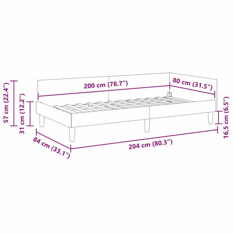 vidaXL Corner Bed Frame Other with Headboard Wine red 80 x 200 cm