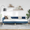 vidaXL Corner Bed Frame Blue 80 x 200 cm Fabric and Engineered wood