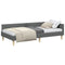 vidaXL Corner Bed Frame Other with Headboard Dark grey 90 x 200 cm