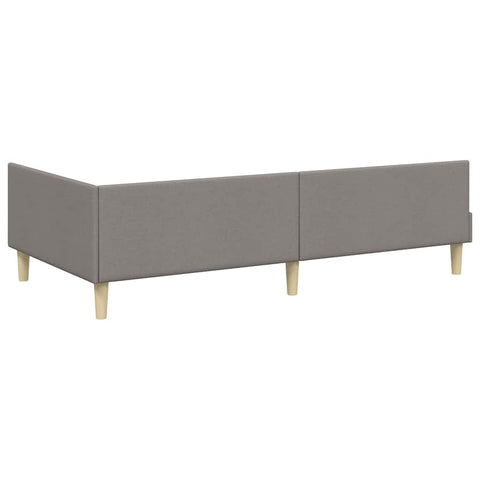 vidaXL Corner Bed Frame Taupe 90 x 200 cm Fabric and Engineered wood