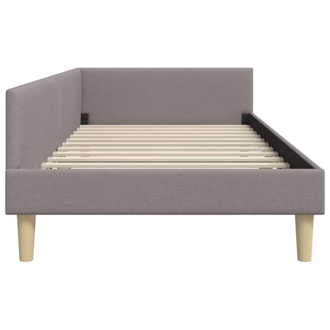 vidaXL Corner Bed Frame Taupe 90 x 200 cm Fabric and Engineered wood