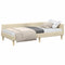 vidaXL Corner Bed Frame Cream 90 x 200 cm Fabric and Engineered wood