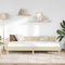 vidaXL Corner Bed Frame Cream 100 x 200 cm Fabric and Engineered wood