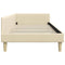 vidaXL Corner Bed Frame Cream 100 x 200 cm Fabric and Engineered wood