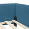 vidaXL Corner Bed Frame Blue 80 x 200 cm Velvet and Engineered wood