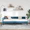 vidaXL Corner Bed Frame Blue 80 x 200 cm Velvet and Engineered wood