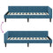 vidaXL Corner Bed Frame Blue 80 x 200 cm Velvet and Engineered wood