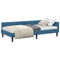 vidaXL Corner Bed Frame Blue 80 x 200 cm Velvet and Engineered wood