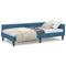 vidaXL Corner Bed Frame Blue 80 x 200 cm Velvet and Engineered wood