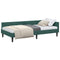 vidaXL Corner Bed Frame with Headboard Manual Dark green 80 x 200 cm
