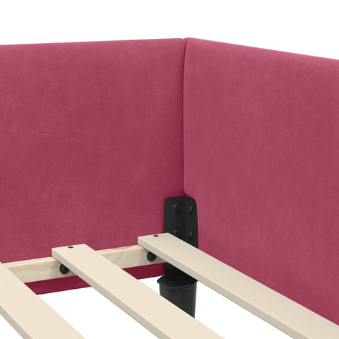 vidaXL Corner Bed Frame with Headboard Manual Wine red 80 x 200 cm